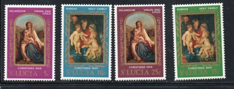 St Lucia Sc 257-260 1969 Christmas stamp set mint NH