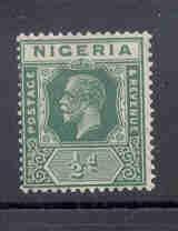 Nigeria Sc 18 1921 1/2d green George V stamp mint