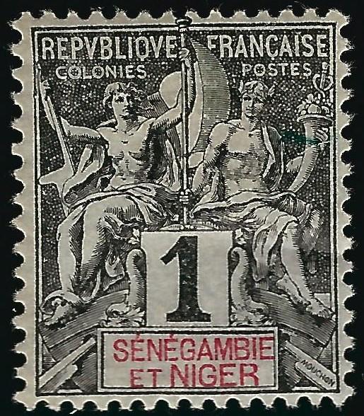 Senegambia & Niger #1 Mint OG F-VF hr...Fill out your French Colony spaces!