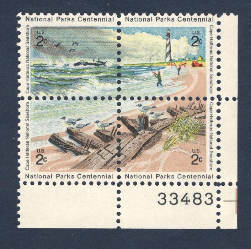 1448-51 Cape Hatteras Plate Block Mint/nh (Free shipping offer)