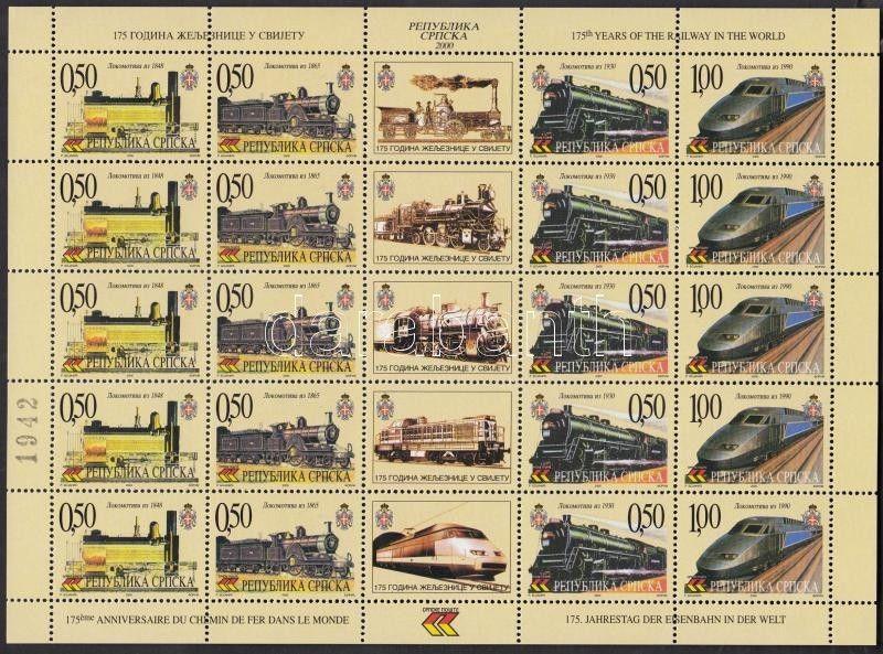 Bosnia-Herzegovina-Serbian Republic stamp Locomotives minisheet 2000 WS189676