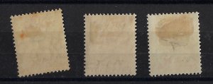 Bahamas 1919 KGV war tax o/p set (3) MH, sg 102-104/Scott MR11-13, CV$40+(a1186b