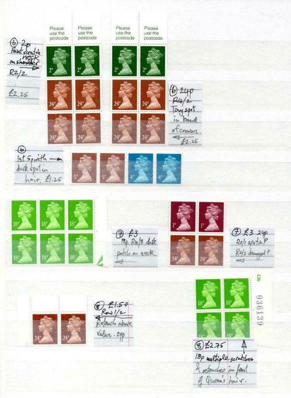 SPECIALISED COLLECTION OF U/M MAINLY MACHIN VARIETIES ON DOUBLE SIDED PAGE