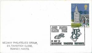 AUTO CARS -  SPECIAL POSTMARK on COVER - GB 1973 : MOTOR GP SILVERSTONE