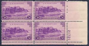 801 Puerto Rico, F/VF or better OG NH, plate block o..MORE.. pbs0030