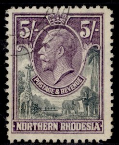 NORTHERN RHODESIA GV SG14, 5s slate-grey & violet, FINE USED. Cat £22.