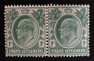 Malaya 1904 Straits Settlements KE VII 1c pair MH MCCA SG#127 M1868