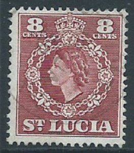 St Lucia, Sc #163, 8c Used