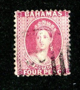 1882  Sc #25 p.12 wmk2 used cv.$60 ( 792 Bahamas )