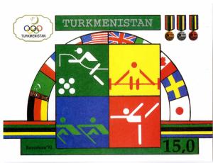 TURKMENISTAN  23 MNH S/S SCV $11.00 BIN $6.75 OLYMPICS