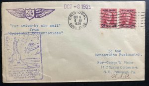 1929 Cristobal Canal Zone Panama First Fight Airmail Cover To Montevideo Uruguay