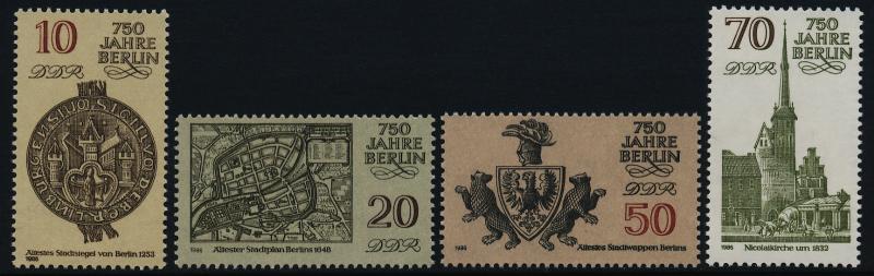 Germany GDR 2546-9 MNH Berlin City Seal, Crest, Nicholas Church