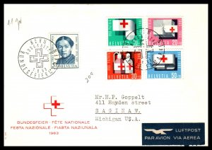 Switzerland B324-B328 Typed FDC