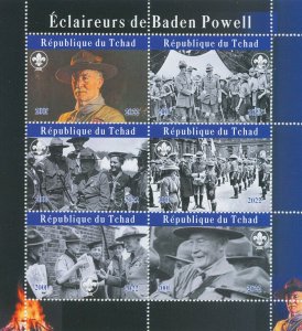 Chad 2022 MNH Scouting Stamps Robert Baden-Powell Boy Scouts 6v M/S 