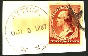 U.S. #210 USED ON PIECE