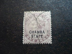 Stamps - India - Chamba - Scott# 2 - Used Part Set of 1 Stamp