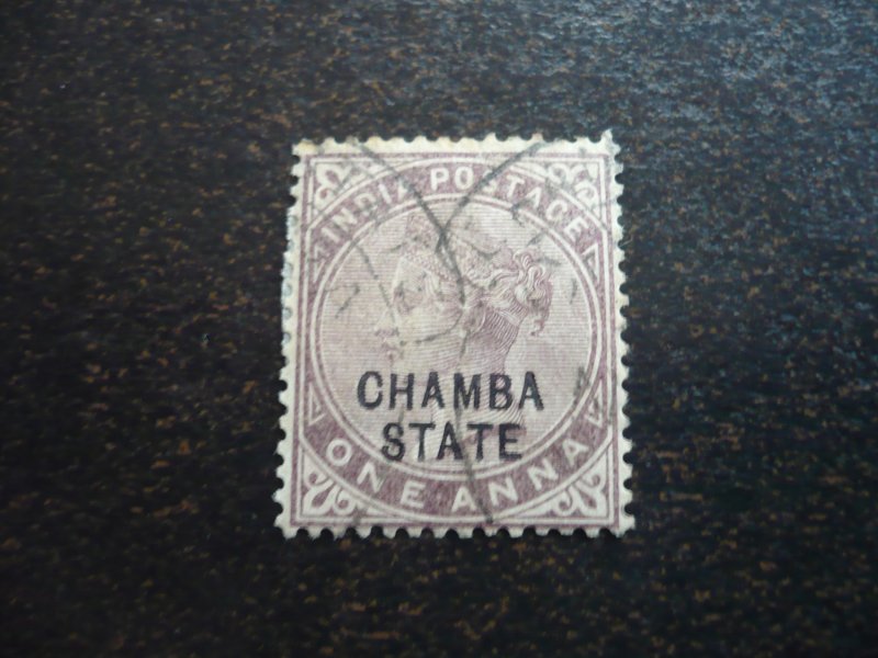 Stamps - India - Chamba - Scott# 2 - Used Part Set of 1 Stamp