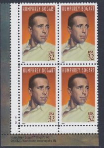 3152 Humphrey Bogart Plate Block MNH