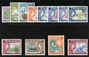 Pitcairn Islands 1957 QEII set complete very fine used. SG 18-28. Sc 20-31.