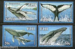 Fiji 2008 Humpback Whales Marine Life Mammals 4v Complete...