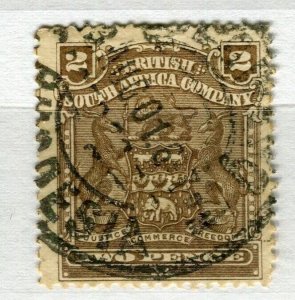 RHODESIA; 1900s early classic Springbok issue used 2d. + POSTMARK,