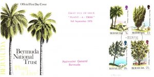 BERMUDA NATIONAL TRUST PLANT-A-TREE CACHET FIRST DAY COVER SET OF 4 Sc298-301