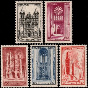 ✔️ FRANCE 1944 - CHURCHES CATHEDRALS - Sc. B185/9 MNH ** [01F3]