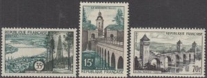 FRANCE Sc #837-9 CPL MNH SET of 3 with SCENIC VIEWS