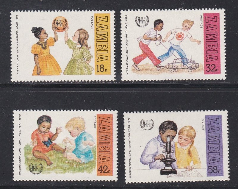 Zambia # 200-203, Anti-Apartheid Year, Mint Hinged, 1/3 Cat.
