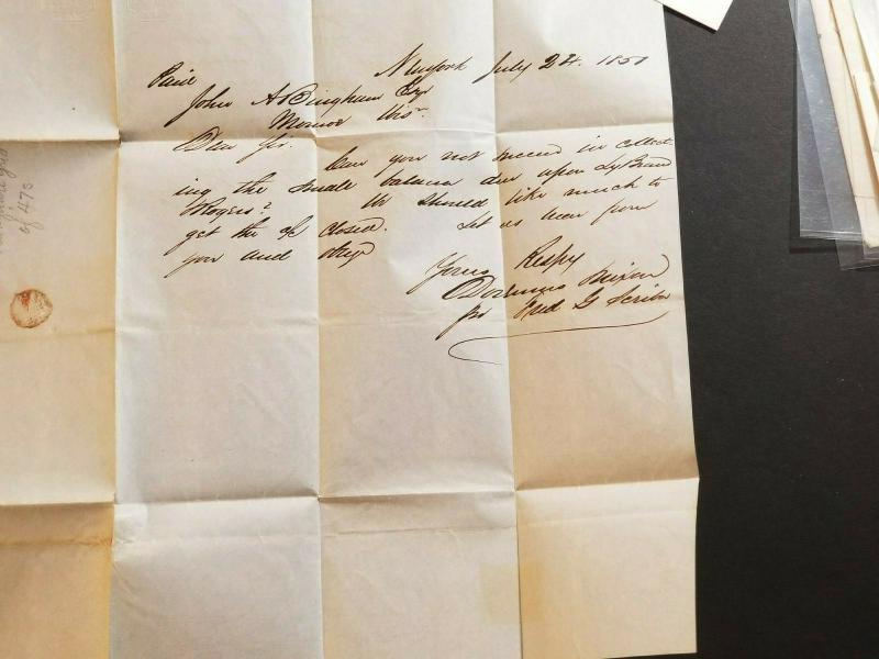 1851 New York to John Bringham Monroe Michigan USA Scott #10 Folded Letter Cover