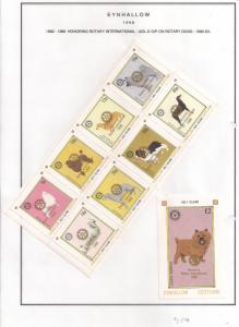 SCOTLAND - EYNHALLOW - 1998 - Rotary, Gold o/p Dogs - Perf 8v, Souv Sheets - MLH
