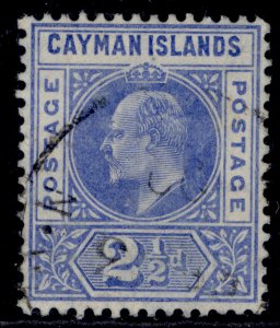 CAYMAN ISLANDS EDVII SG10, 2½d bright blue, FINE USED. CDS