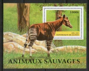 Guinea 1997 Okapi Zebra Giraffe Animal Wild Life Fauna Sc 1395 M/s MNH # 5044