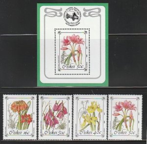 1988 South Africa - Ciskei - Sc 118-121a - MNH VF - 4 singles & 1 MS - Plants