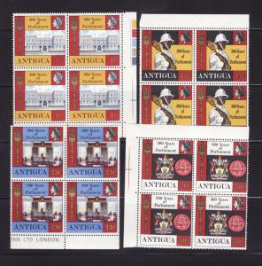 Antigua 213-216 Blocks of 4 Set MNH Various (C)