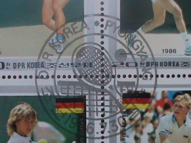 ​KOREA-1986-SC# 2584  FAMOUS WINNERS TENNIS PLAYERS-CTO-MINI SHEET- VF LAST ONE