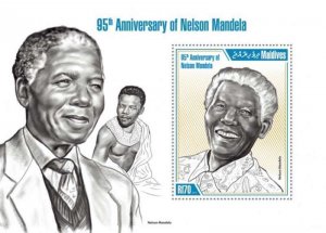 Maldives - 2013 Nelson Mandela 95th Birthday - Stamp S/S 13E-025