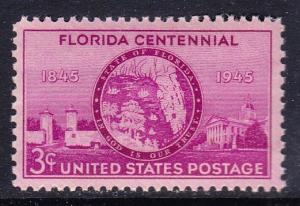 927 Single 3 cent Florida Centennial MNH 
