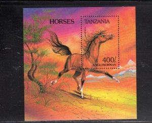 TANZANIA #1159 1993 HORSES MINT VF NH O.G S/S