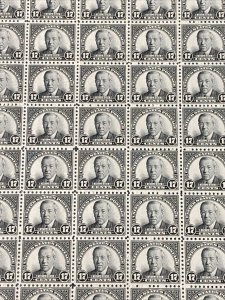 US 697 Woodrow Wilson 17 Cents Sheet Of 100 Extra- Fine Mint Never Hinged   1931 