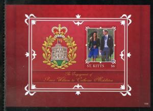 ST. KITTS   ENGAGEMENT OF PRINCE WILLIAM & KATE MIDDLETON  IMPERF S/S II  NH