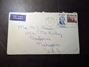 1939 Ireland Airmail Cover Corcaigh to Dearborn MI USA