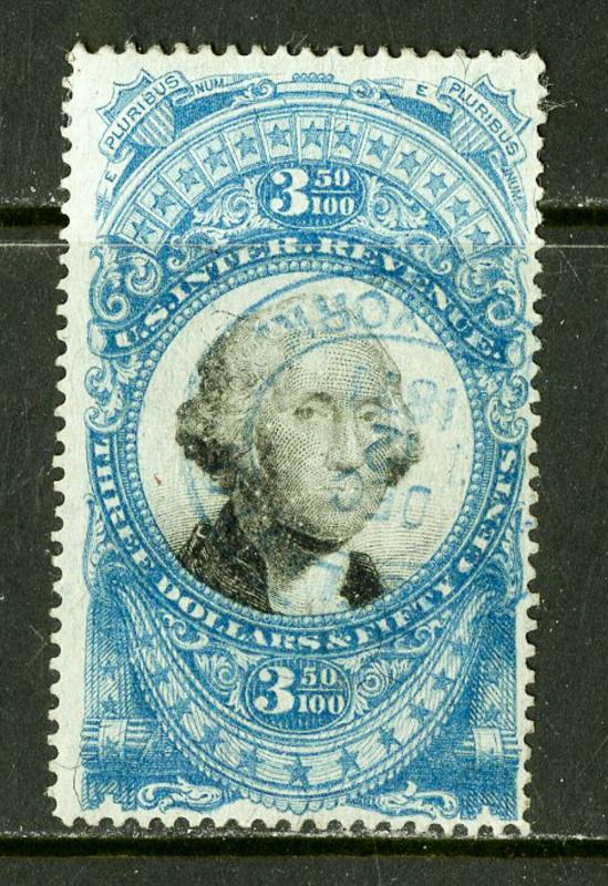 US Stamps # R126 $3.50 Revenue VF USED Scott Value $500.00