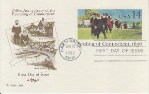 1986 United States Connecticut Post Card (Scott UX109) Artmaster FDC