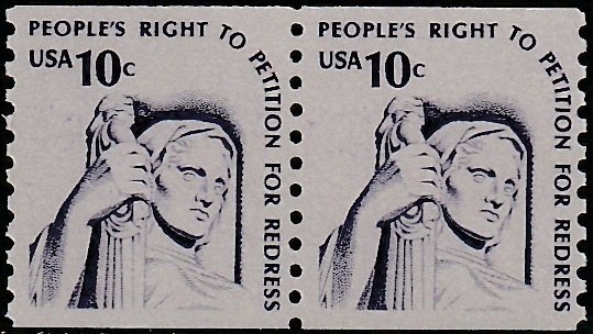 1617 MNH coil pair Contemplation of Justice, dull gum - no per item S&H fee
