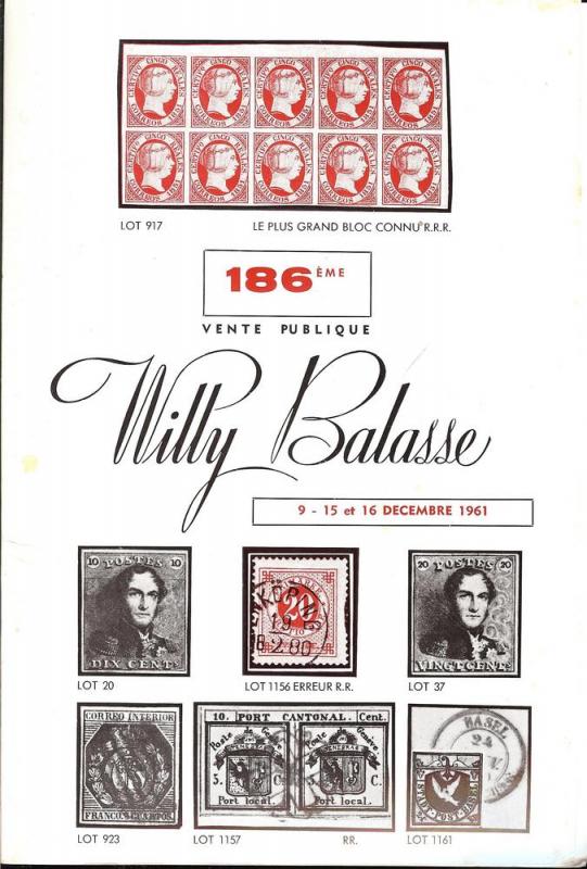 Balasse: Sale # 186  -  186eme Vente Willy Balasse, Balas...