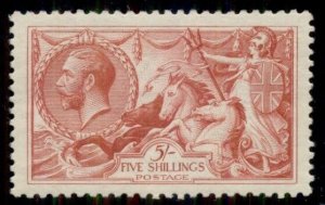 GREAT BRITAIN #180, 5sh Seahorses, og, LH, VF, Scott $300.00