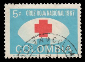 COLOMBIA STAMP 1967 SCOTT # RA62. USED. # 1