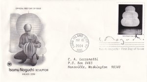 2004, Honoring Isamu Noguchi, PCS, FDC (E12222)