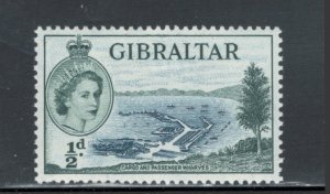 Gibraltar 1953 Queen Elizabeth II & Wharves 1/2p Scott # 132 MH